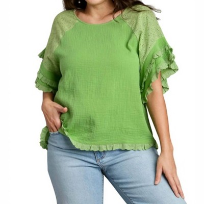 Women's Gauze Boxy Top - Plus - umgee