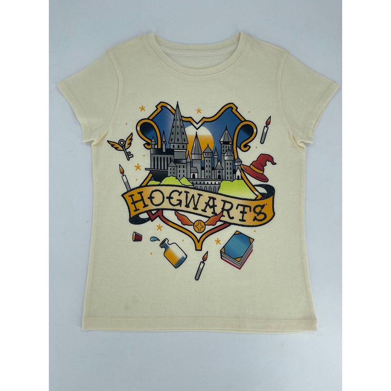 Girls&#39; Hogwarts Harry Potter Short Sleeve Graphic T-Shirt - Off-White, 1 of 3