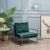 Nordlys Metal and Velvet Lounge Chair Vintage Style Upholstery Living Room - 2 of 4