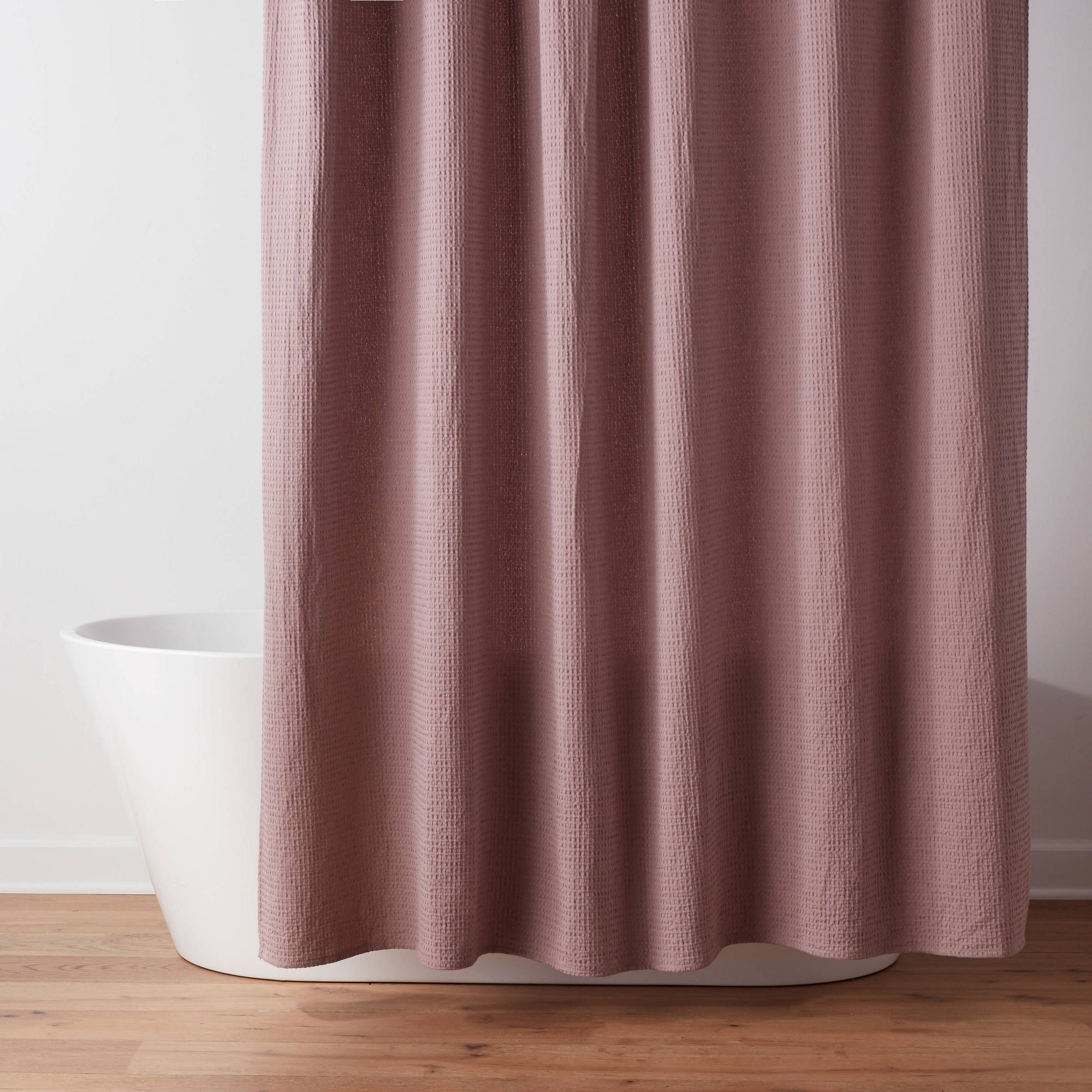 Oversized Relaxed Waffle Weave Shower Curtain Mauve - Threshold™