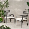 NicBex Outdoor Dining Chairs Set of 2,Acacia Wood Fixed Patio Chairs with Cushion and Backrest,Black - 4 of 4