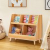 Costway 5-Cube Kids Bookshelf and Toy Organizer Wooden Storage Bookcase with Wood Legs Natural/White/Beige - 4 of 4