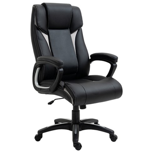 Adjustable Office Chair  Leather Padded Desk Chair Swivel Mesh Computer Chair 