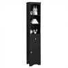 TIRAMISUBEST Tall Bathroom Cabinet, Freestanding Storage Cabinet with Drawer, MDF Board, Adjustable Shelf, Black - 4 of 4