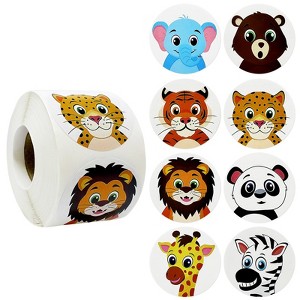 Wrapables Animal Sticker Roll, Stickers for Sealing Cards, Envelopes, Gift Boxes, Festive Party Favors (500pcs) - 1 of 4