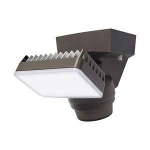 IQ America Motion Security Flood Light, 1600 Lumen LED, Outdoor Wall/Eave Mount for Shed, Storage, Attic, Workshop, Garage, Bronze - 1 of 4