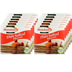 Manischewitz Thin Salted Matzos Crackers - Case of 12/10 oz - 1 of 4