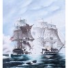 Old Modern Handicrafts Battle of Flamborough Head Canvas Painting – Hand-Painted, Framed, 47"x31" - 2 of 4