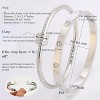 Stainless Steel Bangle Bracelet Set for Women with Sparkling Crystal Inlay, Non Tarnish Love Bangle Gift - 2 of 4