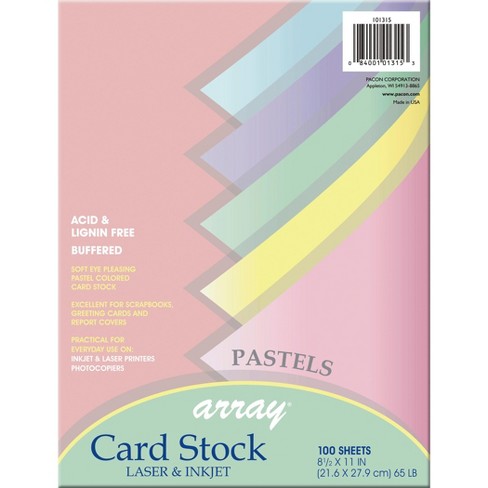 Array Card Stock Paper, 8-1/2 X 11 Inches, Assorted Pastel Colors, Pk ...