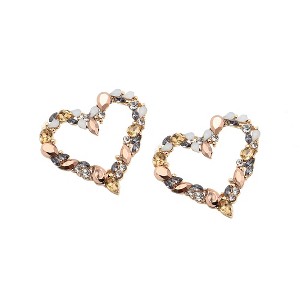 SOHI Women's Gold Heart Stud Earrings - 1 of 3