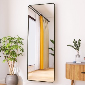 Bowen 64"Hx24"W Oversized Rectangle Round Corner Aluminum Frame Full-Length Mirror-The Pop Home - 1 of 4
