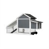 Gulches Removable Tray Ramp wooden outdoor chicken hutch coop with running cage with wheels ,Gray - 4 of 4