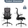 ALEXOUN Mesh Rolling Swivel Task and Office Chairs with Wheels,Flip-up Arms & Adjustable Height Gaming Chairs,Lumbar Support,for Home,Office - 3 of 4