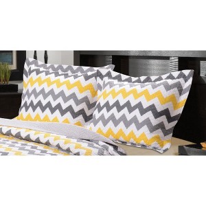 Greenland Home Vida Yellow/Gray Standard Sham, 20x26 Inches - 1 of 3