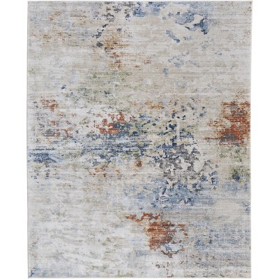 Sonora Modern Abstract Ivory/Blue/Red Area Rug