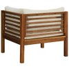 vidaXL Corner Sofa Cream White Solid Acacia Wood, 100% Polyester Sturdy - 4 of 4