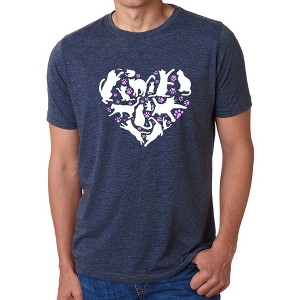 LA Pop Art Cat Heart - Men's Premium Blend Word Art T-Shirt - 1 of 4