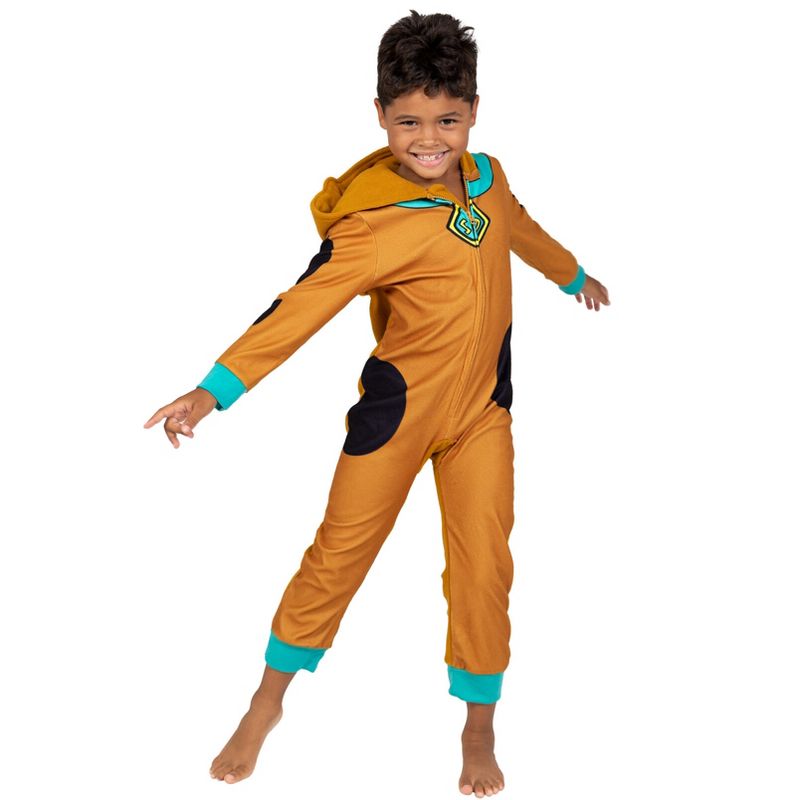 Scooby-Doo Fleece Zip Up Cosplay Pajama Coverall Toddler , 3 of 10