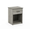 Furinno Mid-Century Nightstand Bedside End Table W/Drawer & Open Storage Cube,Gray - 3 of 4