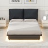 Full/Queen Size Upholstered Platform Bed With Light, Upholstered Headboard, 600 Pounds Load-bearing Capacity Wooden Bed Frame - image 2 of 4