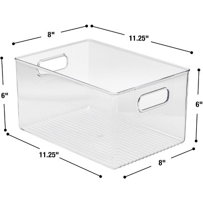 Clear Stackable Plastic Lidded Storage Bins for Kids