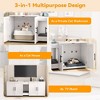 55" Litter Box Enclosure for 2 Cats, Modern Hidden Litter Box Furniture with Double Compartments, Wooden Cat Washroom Furniture with Scratching Pad - 4 of 4