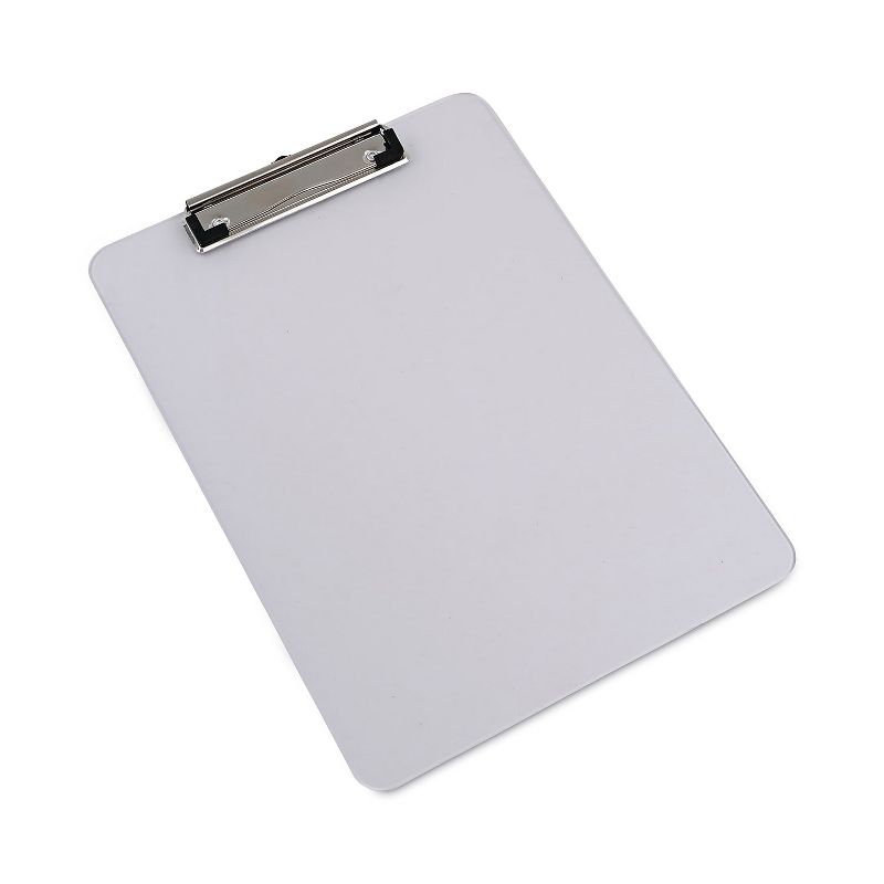 UNIVERSAL Plastic Clipboard with Low Profile Clip 1/2" Capacity Holds 8 1/2 x 11 Clear 40310, 2 of 9