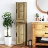 Aghana Digitals Distressed Gray Farmhouse Bathroom Cabinet with Barn Doors, Drawer & Adjustable - 2 of 4