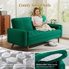 Dyonery 57" Small Loveseat Sofa, Comfy Velvet Mini Love Seat Couches with Throw Pillow for Small Spaces, Tool-Free Setup Sofa Couch - 4 of 4