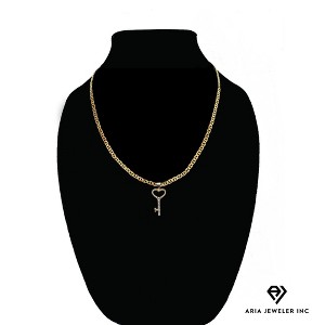 Aria Jeweler Inc Chain with Golden Key to Your Heart Pendant - 1 of 4