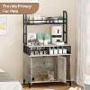 Cat Litter Box Enclosure, 55" Large Double Hidden Cat Litter Box Furniture with Shelf, Indoor Cat House with Scratching Pad for 2 Cats - 3 of 4