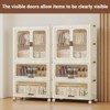 No-Assembly Foldable Storage Cabinet, 70Cm Width with 1 Hanging & 2 Transparent Drawers, Rolling Wheels, Multi-Scene Dustproof Organizer - 2 of 4
