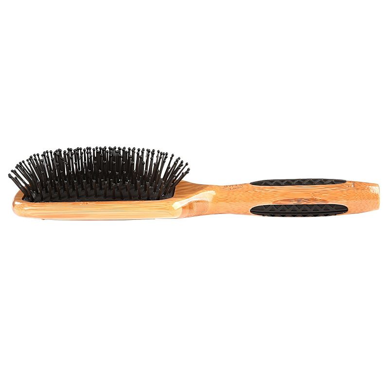 Bass Brushes Style & Detangle Hair Brush Premium Bamboo Handle with Professional Grade Nylon Pin Large Paddle Dark Black Cushion, 5 of 6