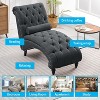 Mjkone Button-Tufted Chaise Lounge Chair, Sofa Chaise Chair Indoor for Bedroom Living Room, Dark Grey - 4 of 4