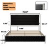 King Size Platform Bed with Upholstered Headboard, Charging Station and LED Lights - 3 of 4