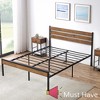 Jojoka Modern Queen Bed Frame with Wood Headboard and Footboard, Metal Platform, Heavy Duty Support, No Box Spring, Noise Free,  Easy Assembly - 4 of 4