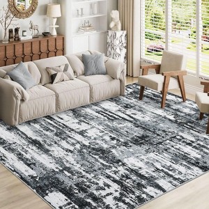 Modern Abstract Printed Carpet, Machine Washable, Soft Foldable, Non-Slip Backing - 1 of 4