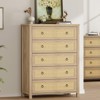 Rattan Dresser with Drawers, Natural Storage Cabinet & Chest Organizer for Bedroom and Living Room - 3 of 4