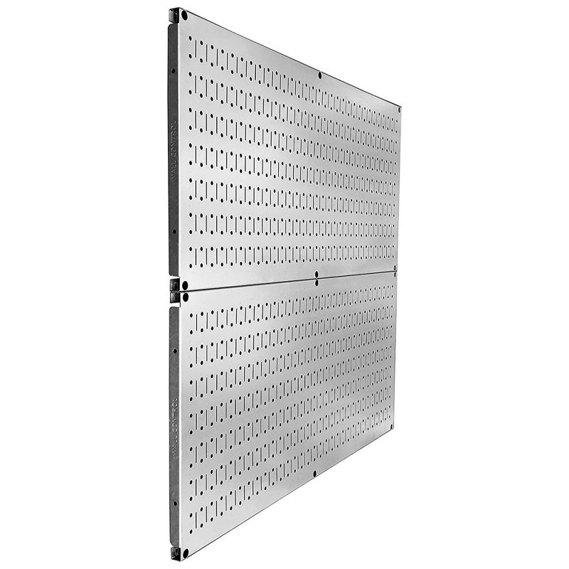 Wall Control 32" x 16" Horizontal Modular Metal Pegboard Standard Tool Organizer for Garages and Sheds with Mounting Brackets, 3 of 7