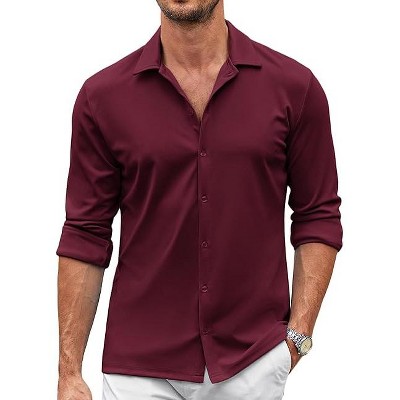 COOFANDY Men's Casual Button Down Shirt Wrinkle Free Shirts Long Sleeve Dress Shirt S-XXXL