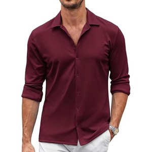 COOFANDY Men's Casual Button Down Shirt Wrinkle Free Shirts Long Sleeve Dress Shirt S-XXXL - 1 of 4