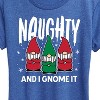 Women's - Instant Message - Naughty And I Gnome It Funny Christmas Short Sleeve Graphic T-Shirt - 2 of 4