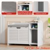 PrecisionAuto Discreet Extra Large Cat Litter Box Enclosure Stylish Wood End Table w/Top Door, Storage Shelf, Mat & Cushion | Dog Proof - 4 of 4