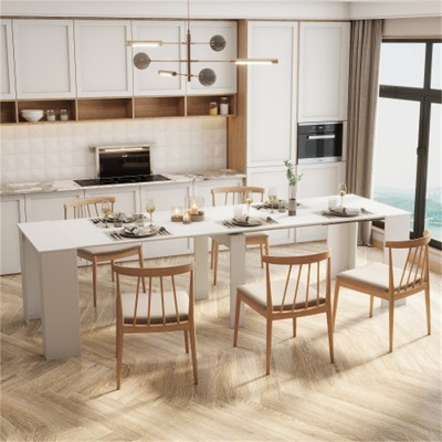SKRAN Multifunctional Extendable Console Table -  MDF Material, Suitable for Home and Outdoor Use