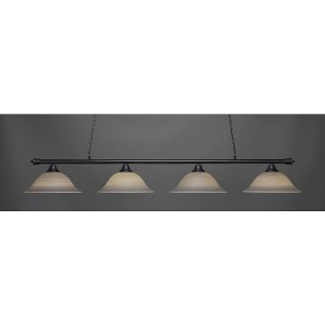 Toltec Lighting Oxford 4 - Light Island Pendant Light in  Matte Black - 1 of 1