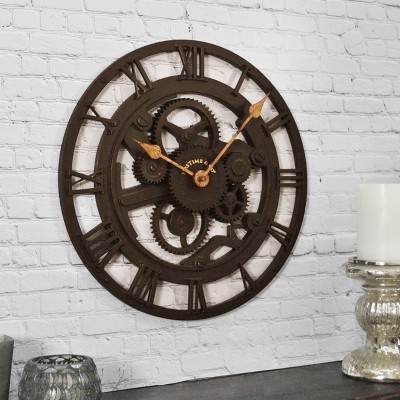 Mill Gears Wall Clock Bronze - FirsTime