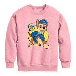 Boys' - Paw Patrol - Chase Sketch Graphic Long Sleeve Fleece Sweatshirt - 1 of 3