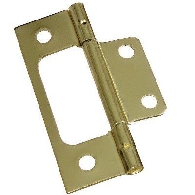 National Hardware 3 in. L Brass-Plated Door Hinge 2 pk