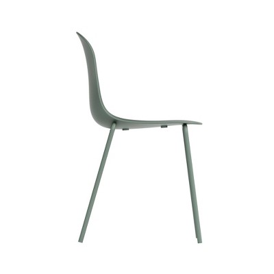 Aloe Green Metal Stackable Dining Side Chair
